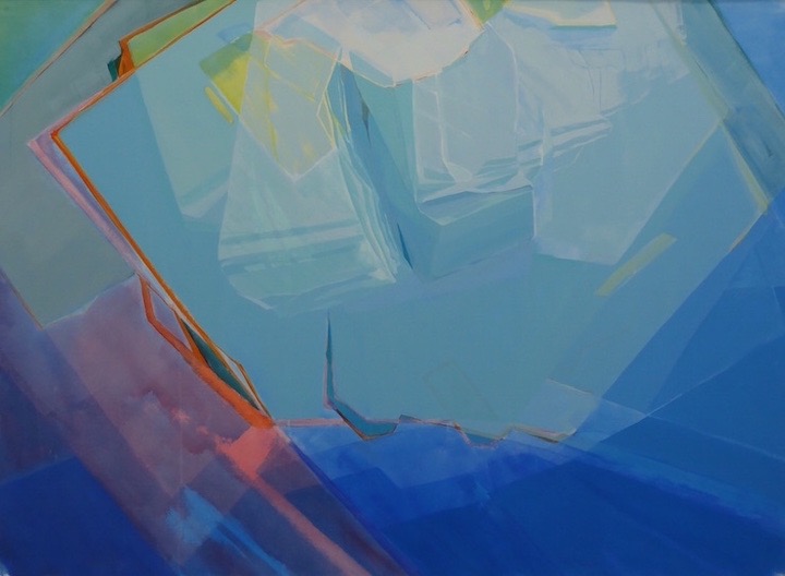 Under Ice Imaginative Exploration #1, Svalbard, acrylic on canvas, 66” x 84”