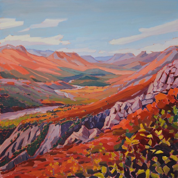 Above the Tatshenshihi RIver, oil on board, 22
