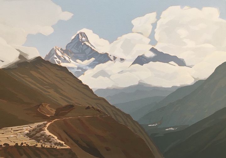 Ama Dablam, Nepal, acrylic on canvas, 24
