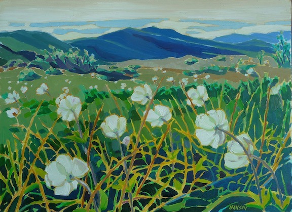 Waving Anenome, Cap Ridge, Yukon, oil on board, 12” x 16”