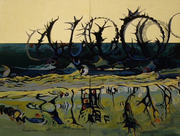 Midnight Swim, acrylic on canvas, 45” x 60”