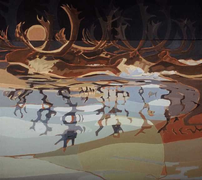 Migration Wave, acrylic on canvas, 56” x 62”