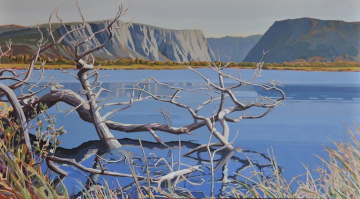 Western Brook Pond, acrylic on canvas, 30” x 54”