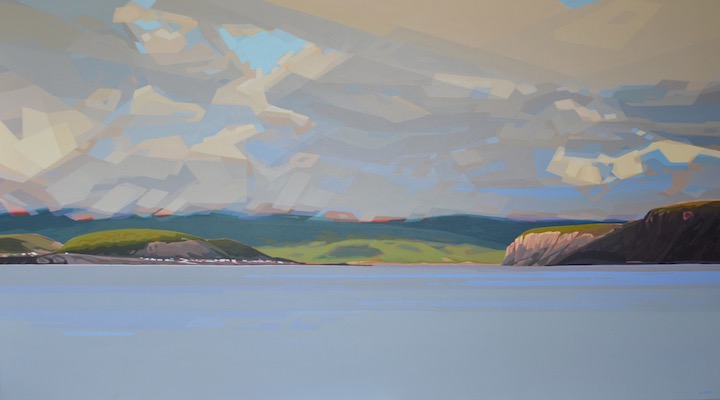 Across the Bay, acrylic on canvas, 48” x 84”