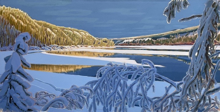 Yukon RIver, Waiting for Spring, acrylic on canvas, 61